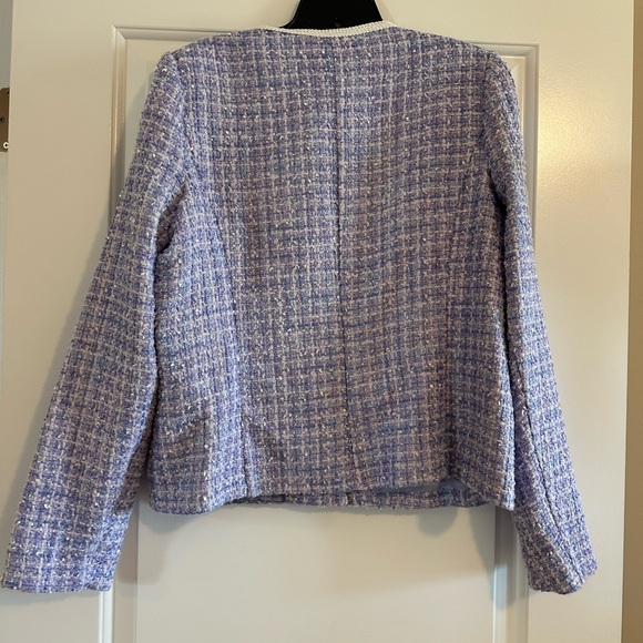 NWT Lilly Pulitzer Jaden Tweed Boucle Jacket, Lark Lilac Swirl, 8 - Picture 7 of 7